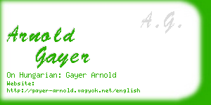 arnold gayer business card